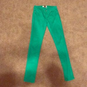 Green skinny jeans